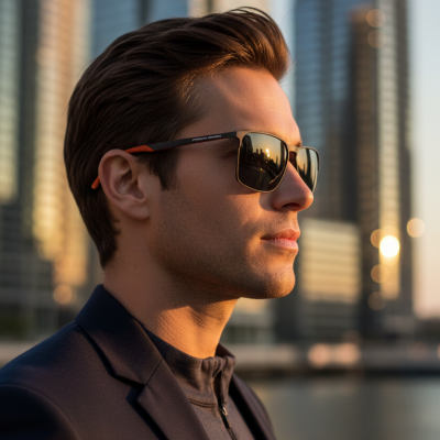 Porsche Design P8964 B Matte Gray Orange Sunglasses